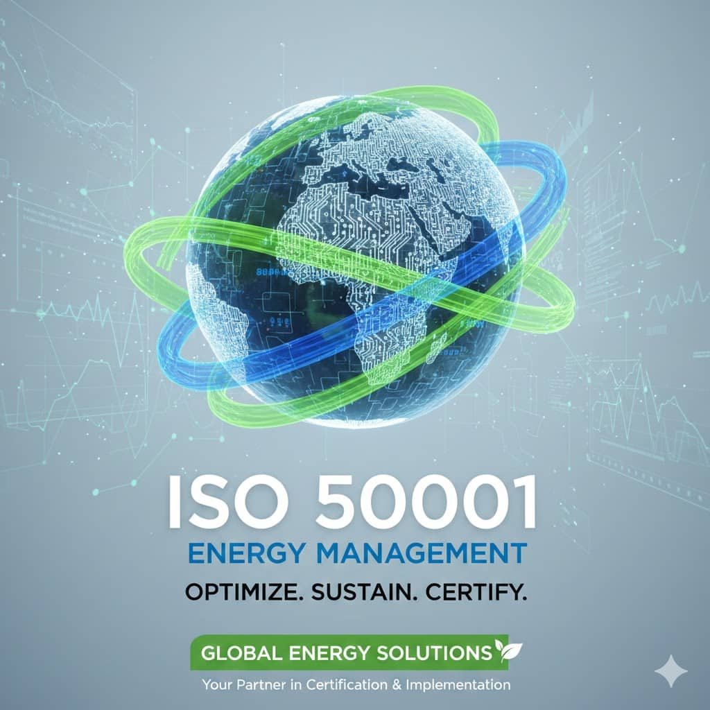 Ilustración de gestión energética e ISO 50001