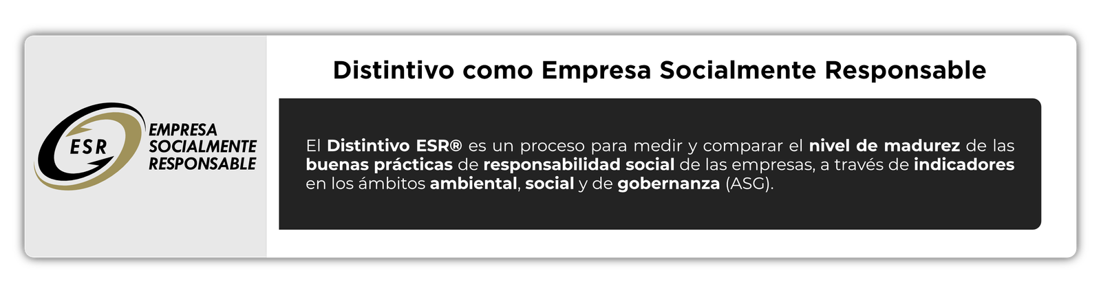 Distintivo como Empresa Socialmente Responsable ESR